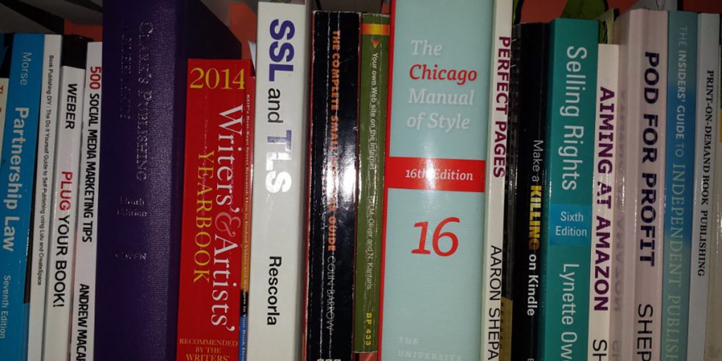 Bookshelf of Books on Publishing